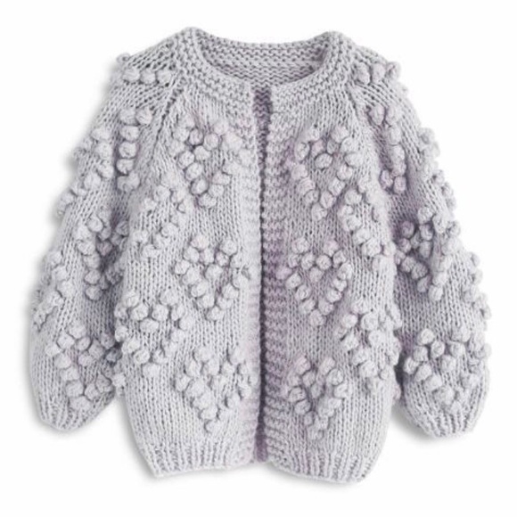 Chicwish Sweaters - Chicwish Knit Your Love Oversized Chunky Handmade Heart Popcorn Cardigan Sweater